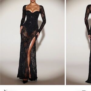 Oh Polly Nazara

Embellished Corset Bodysuit Gown Dress in Black